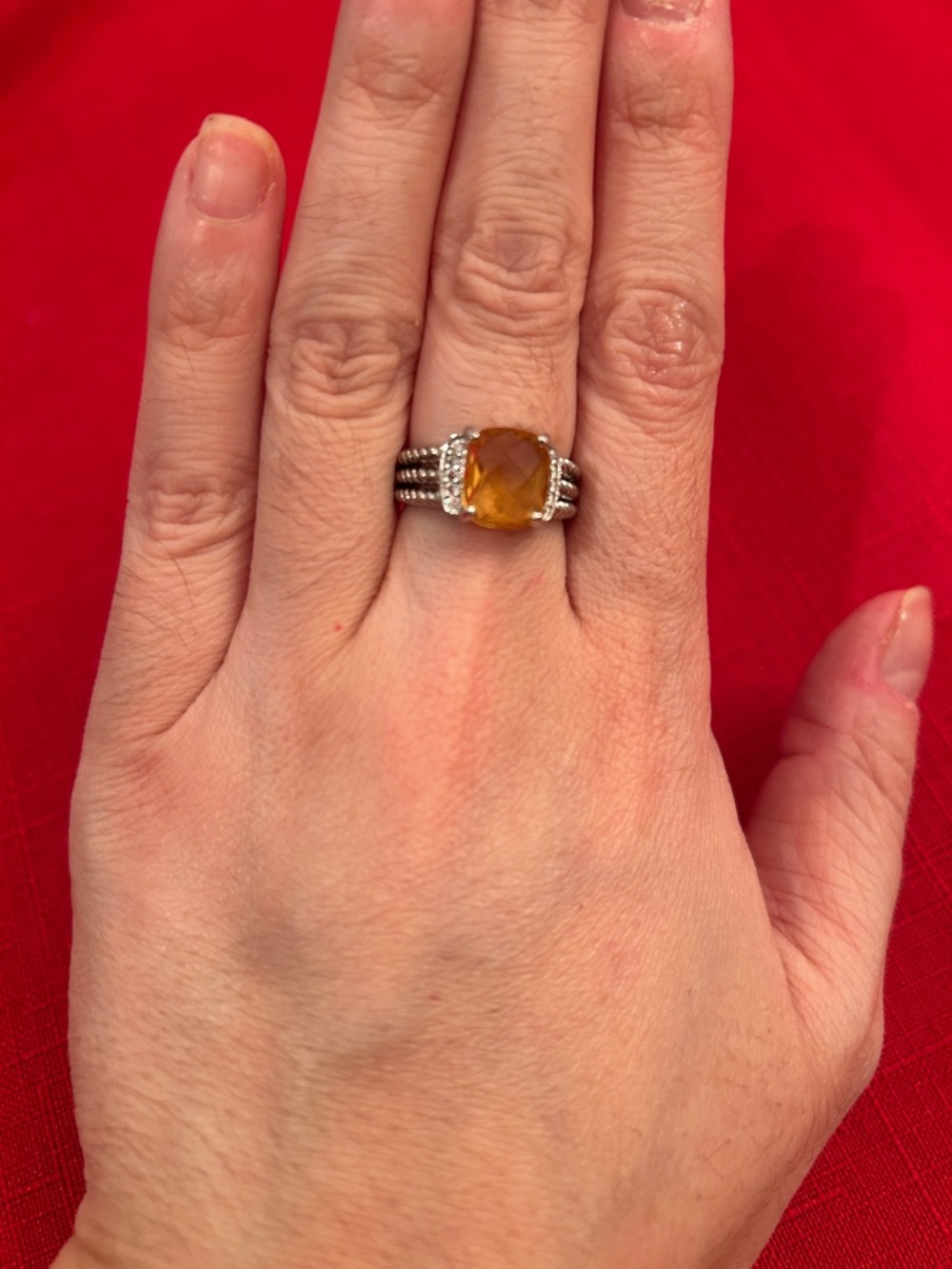 Size 6 ring similar to David yurman  - Amber